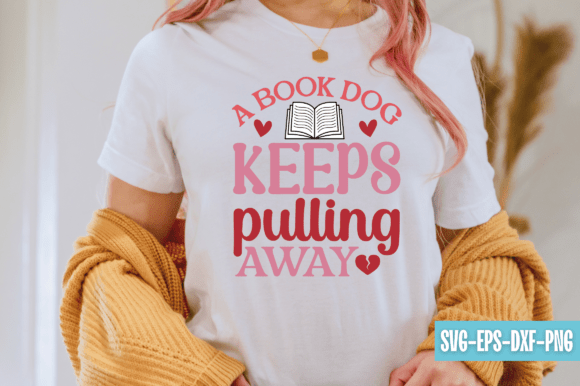 A Book Dog Keeps Pulling Away SVG