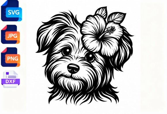 Cute Dog with Hibiscus Flower SVG: A Designer's Take