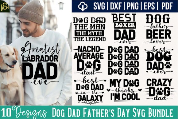 Dog Dad Father's Day SVG Bundle