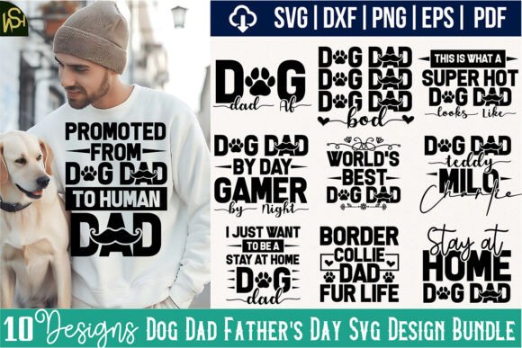 Dog Dad Father's Day SVG Design Bundle