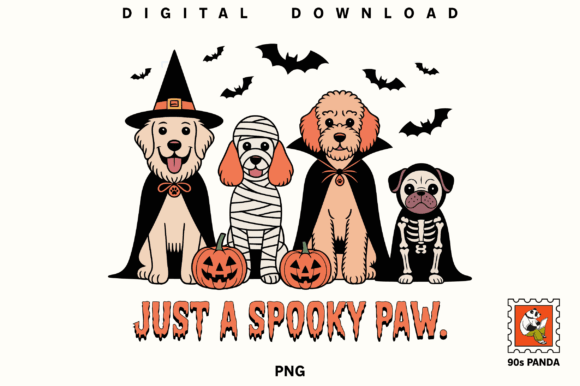 Dog Halloween Just a Spooky Paw Png