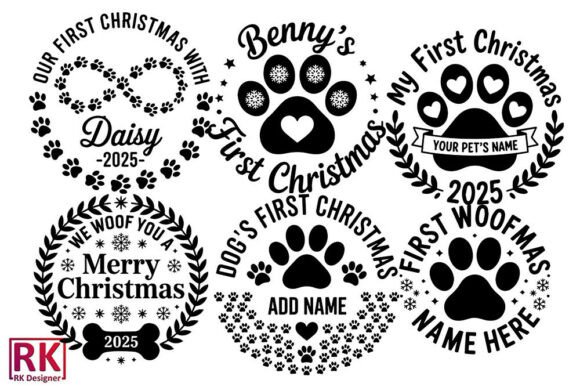 Dog's First Christmas Ornament SVG Bundle