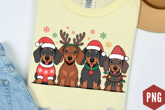 Funny Holidays Dachshund Dog PNG Design