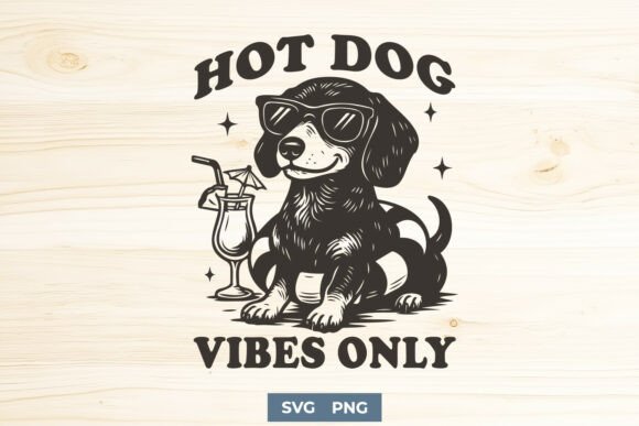 Hot Dog Vibes Only Summer SVG PNG Print