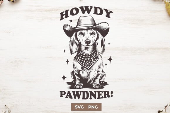 Howdy Pawdner SVG PNG - Cute Western Dog