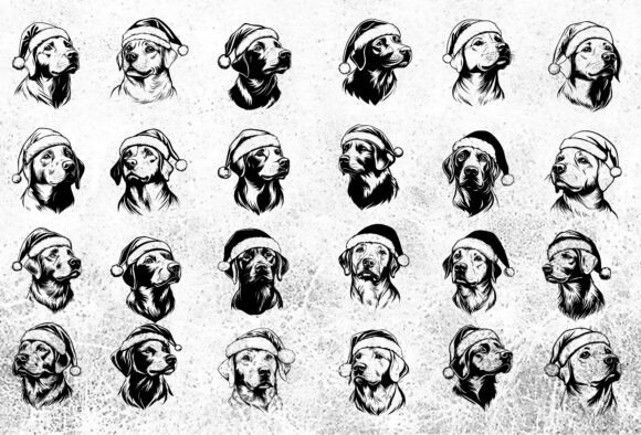 Labrador Dog with Santa Hat SVG Bundle