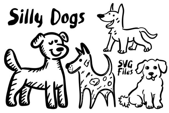 Silly Dogs SVG Clipart, Cricut, Crafts