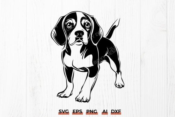 Standing Beagle Puppy SVG File, Cute Dog