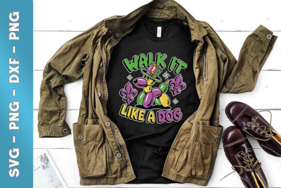 Walk It Like a Dog Mardi Gras Food SVG